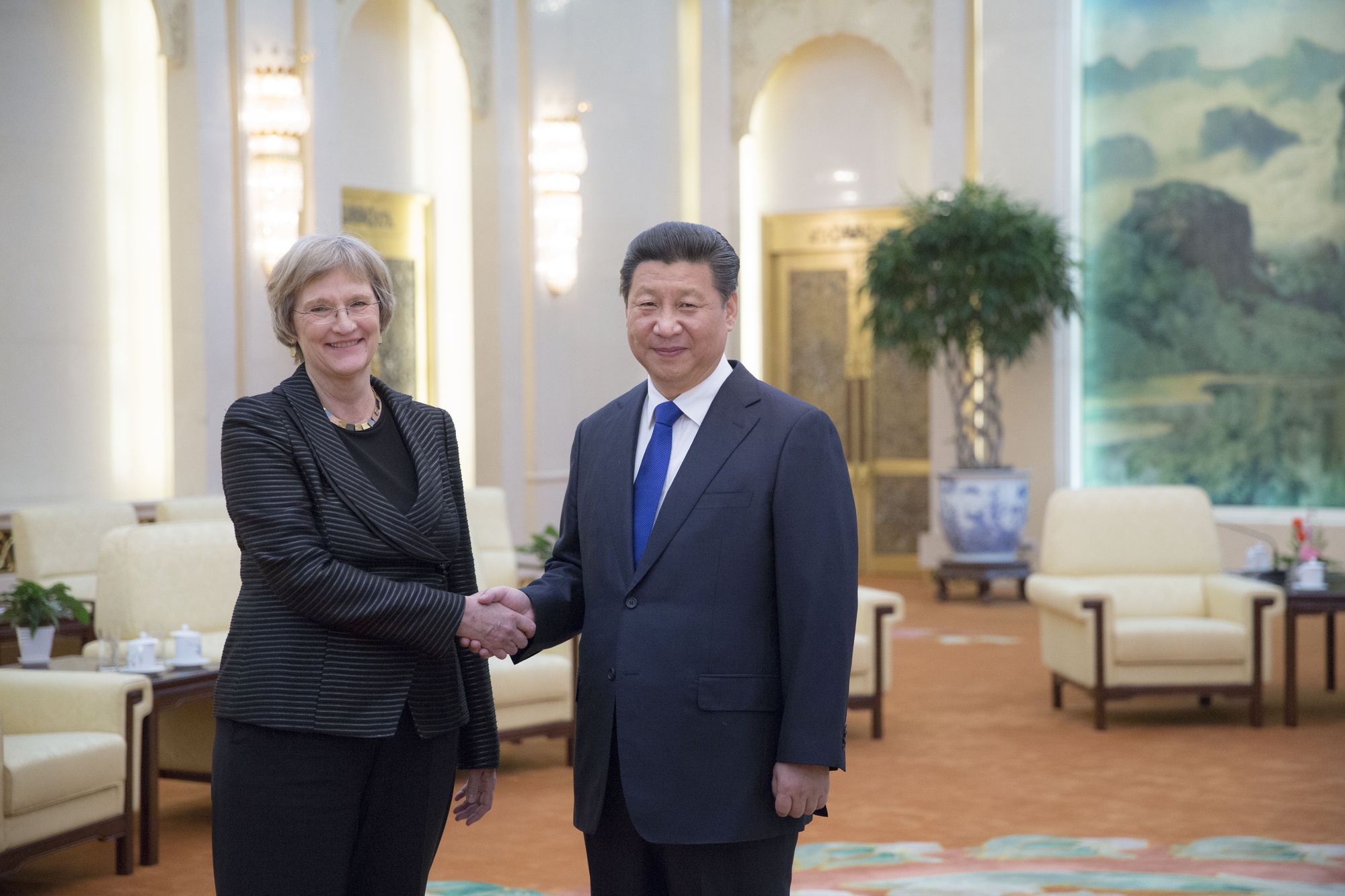 University President Drew G. Faust with President of China Xi Jinping 