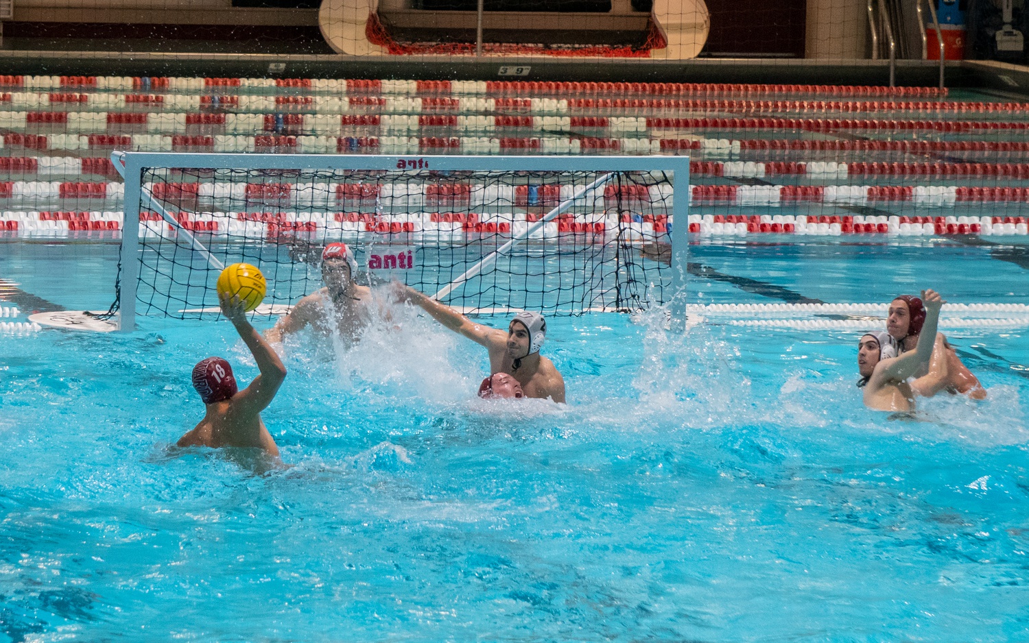 The Harvard offensive attack sets up on September 5, 2021 at home at Blodgett Pool against Wagner.